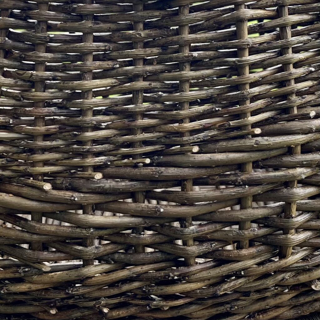 Zoomed in photo of English rand weave in Black maul willow.
